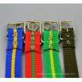 Doble hebilla de perno de 40 mm de color trenzado correa collar para mascotas